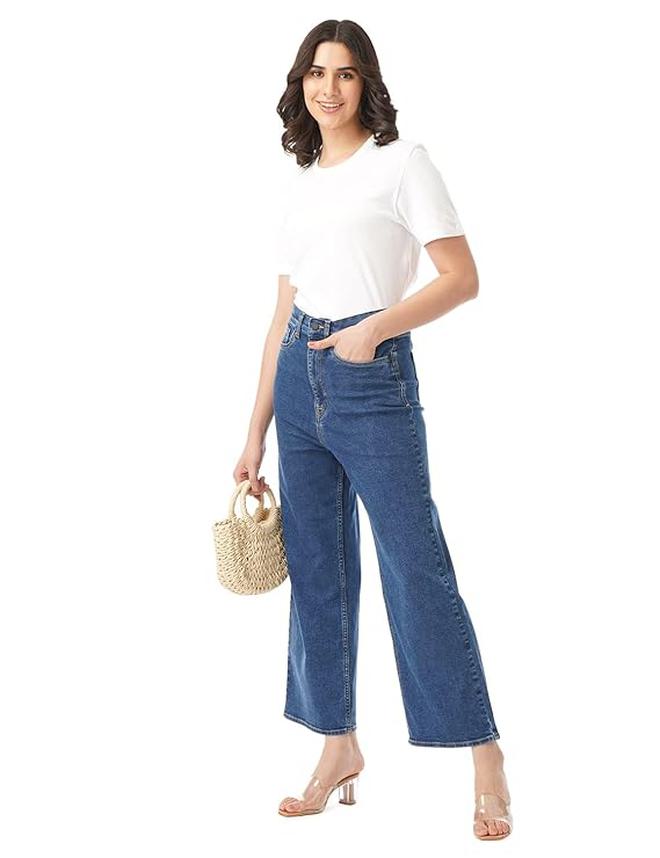 inkd Women's Stretchable Flare Fit Jeans - High-rise | Classic 5 Pocket Styling - Image 2